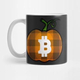 Bitcoin Plaid Pumpkin Mug